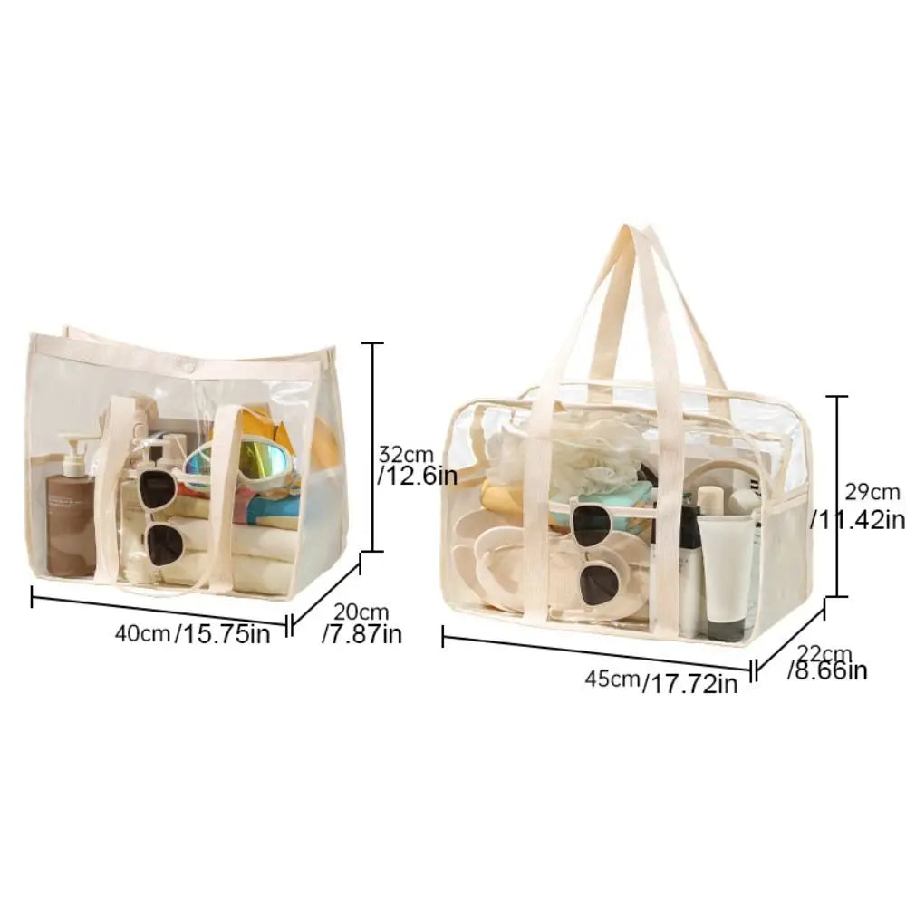 PVC Transparent Makeup Bag Large Capacity Waterproof Swimming Storage Bag Cosmetic Bag Beach Organizer Beach Handbag Fitness