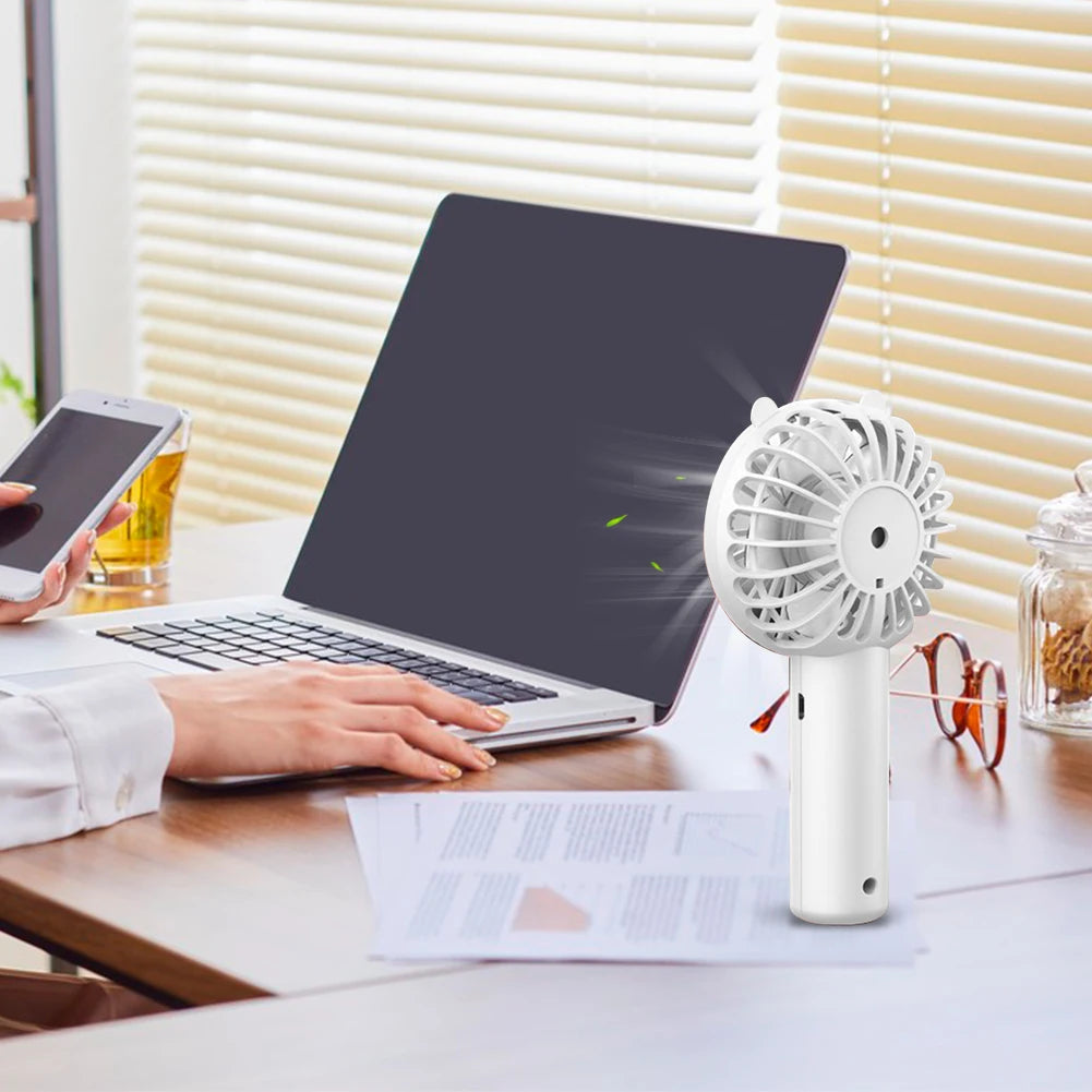 Mini Handheld Fan Mini Portable Fan USB Rechargeable Compact Hand Fan 3 Speed Battery Operated for Girls Women Kids