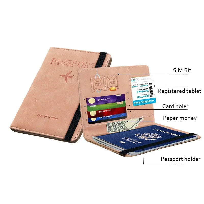 Engraving Customized Name Multi-Function ID Bank Card PU Leather Wallet Case Personalized Gift Business Passport Covers Holder