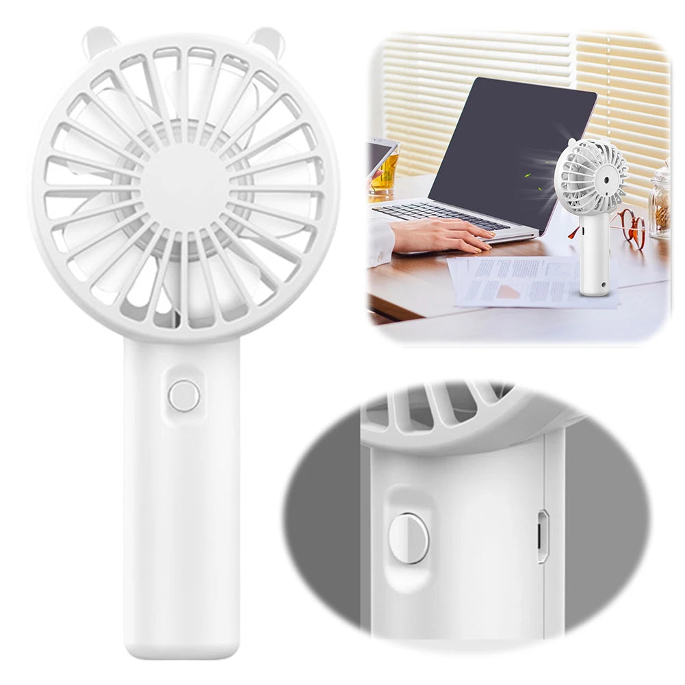 Mini Handheld Fan Mini Portable Fan USB Rechargeable Compact Hand Fan 3 Speed Battery Operated for Girls Women Kids
