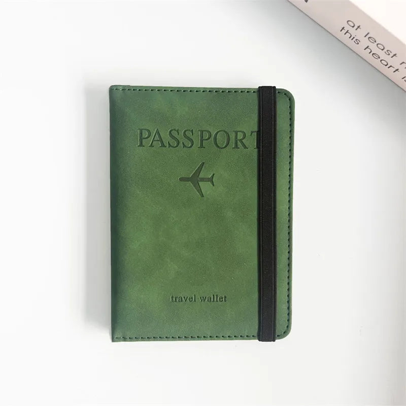 RFID Vintage Business Passport Covers Holder Multi-Function ID Bank Card PU Leather Wallet Case Travel Accessories