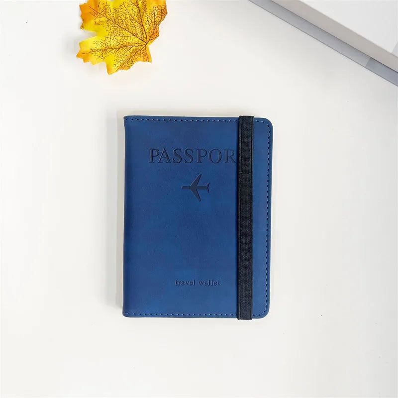 RFID Vintage Business Passport Covers Holder Multi-Function ID Bank Card PU Leather Wallet Case Travel Accessories