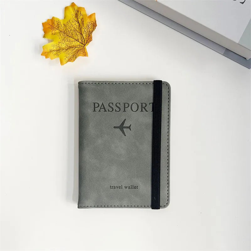 RFID Vintage Business Passport Covers Holder Multi-Function ID Bank Card PU Leather Wallet Case Travel Accessories