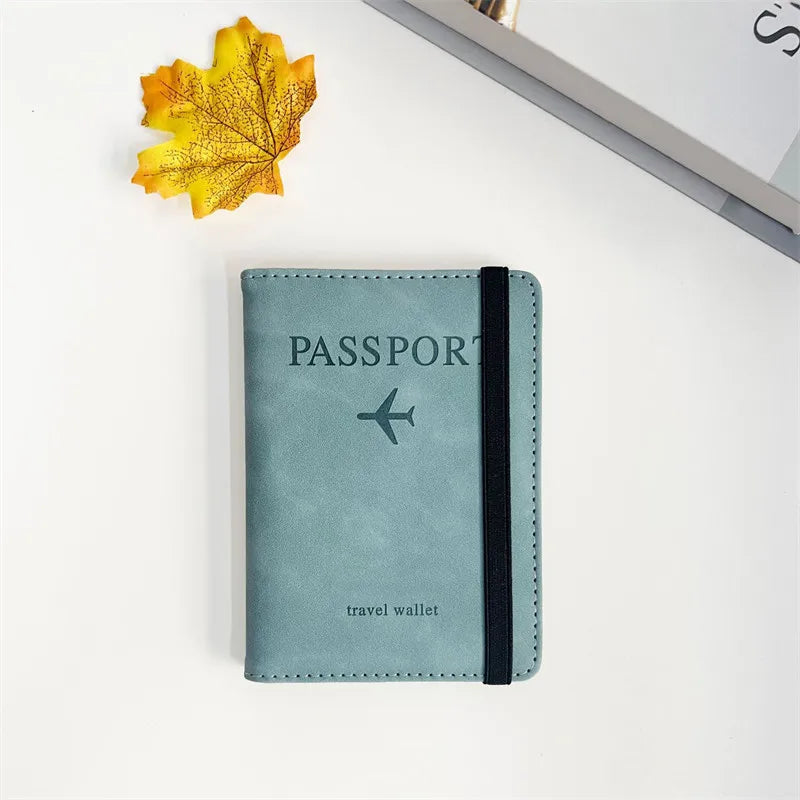 RFID Vintage Business Passport Covers Holder Multi-Function ID Bank Card PU Leather Wallet Case Travel Accessories