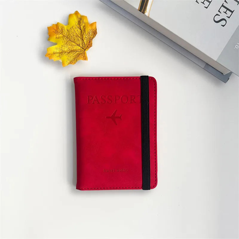 RFID Vintage Business Passport Covers Holder Multi-Function ID Bank Card PU Leather Wallet Case Travel Accessories
